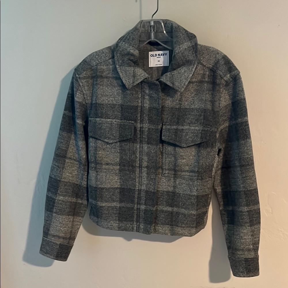 Old Navy Charcoal Plaid Jacket